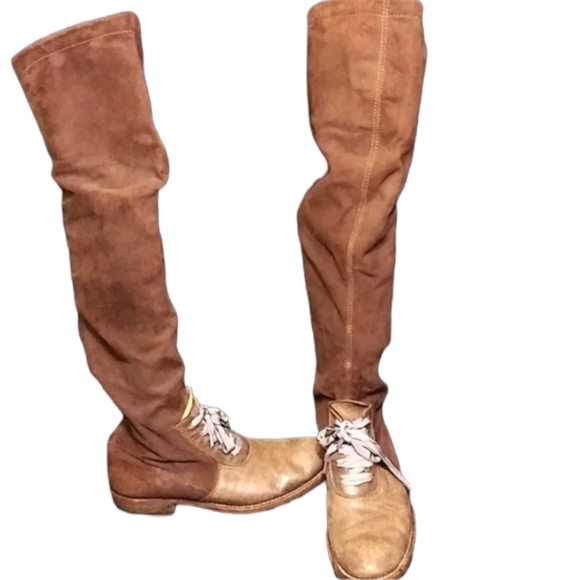 Brunello Cucinelli Tall Leather/Suede Riding Boots - Picture 2 of 10